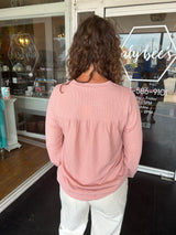 Mauve ribbed long sleeve top