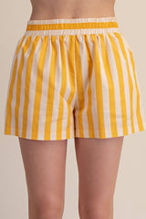 Audrey Striped Elastic Band Shorts