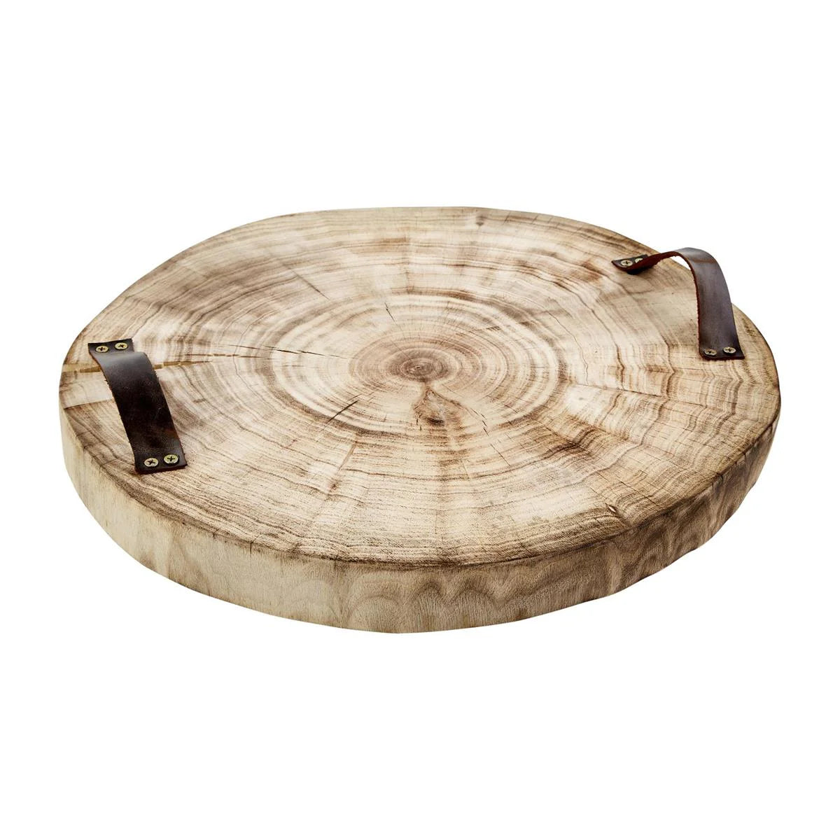 Wood Slice Tray with Hadles