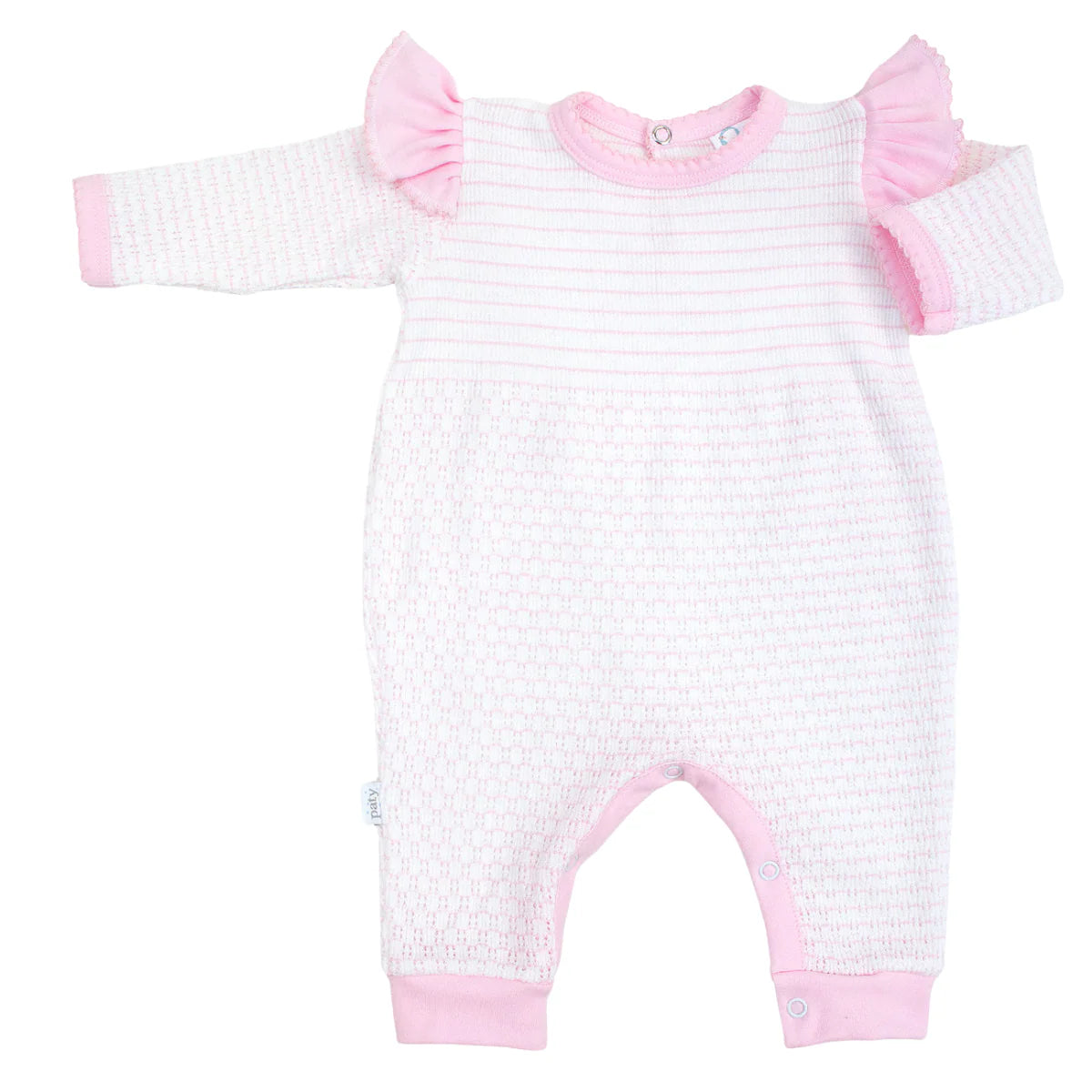 Angel Sleeve Romper Pink With Pink Trim