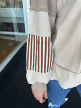 Neutral stripe jacket