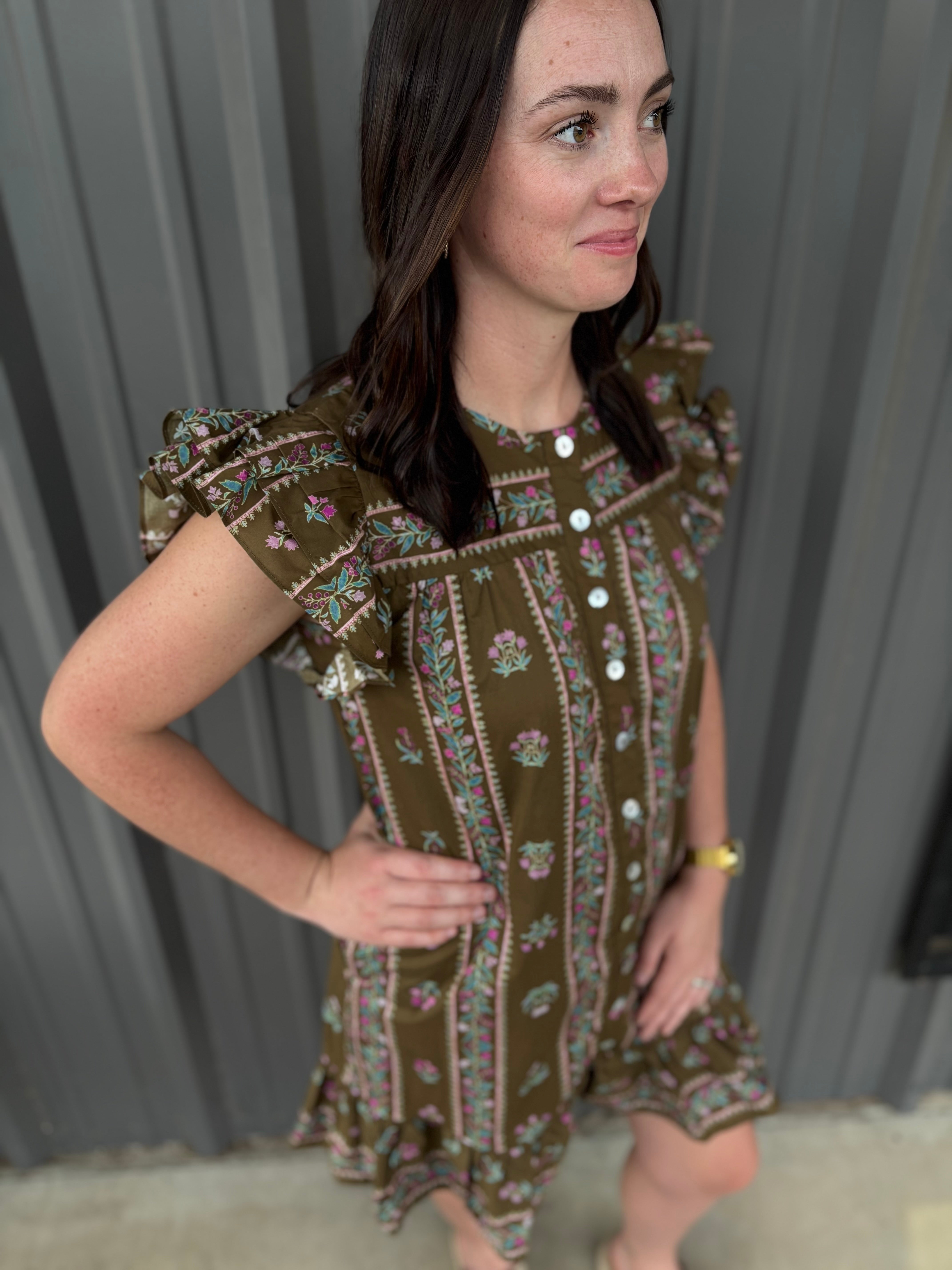 Jane Mocha Bloom Dress