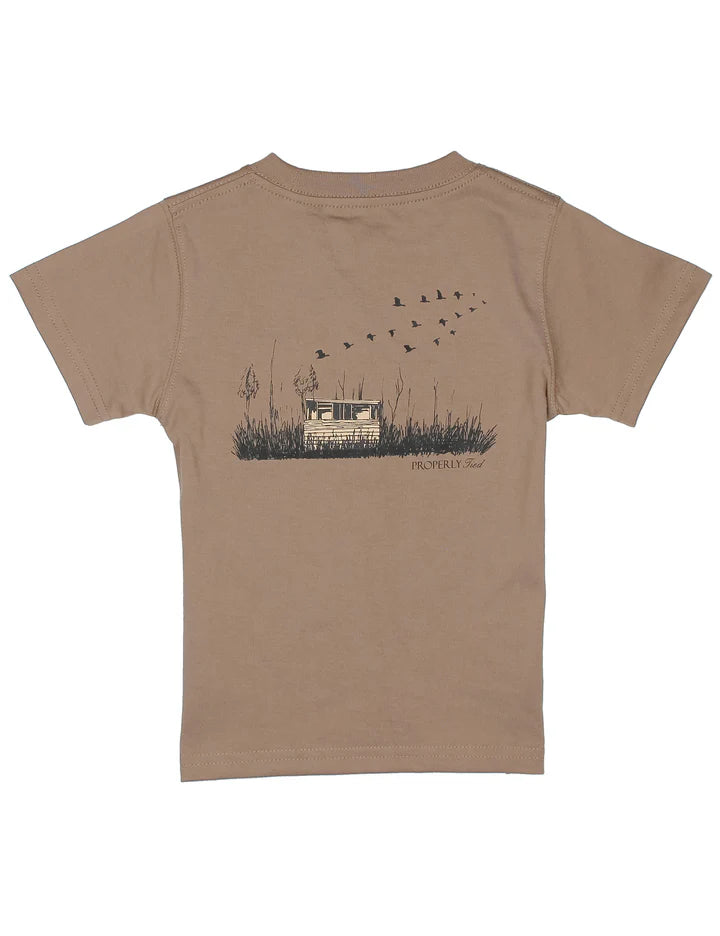 Boys Duck Blind SS Walnut Tee