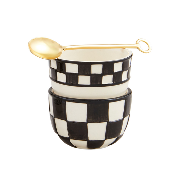 Checkered Tidbit Dish Set