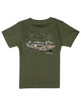 Boys Mossy Oak Boat Ride SS Olive