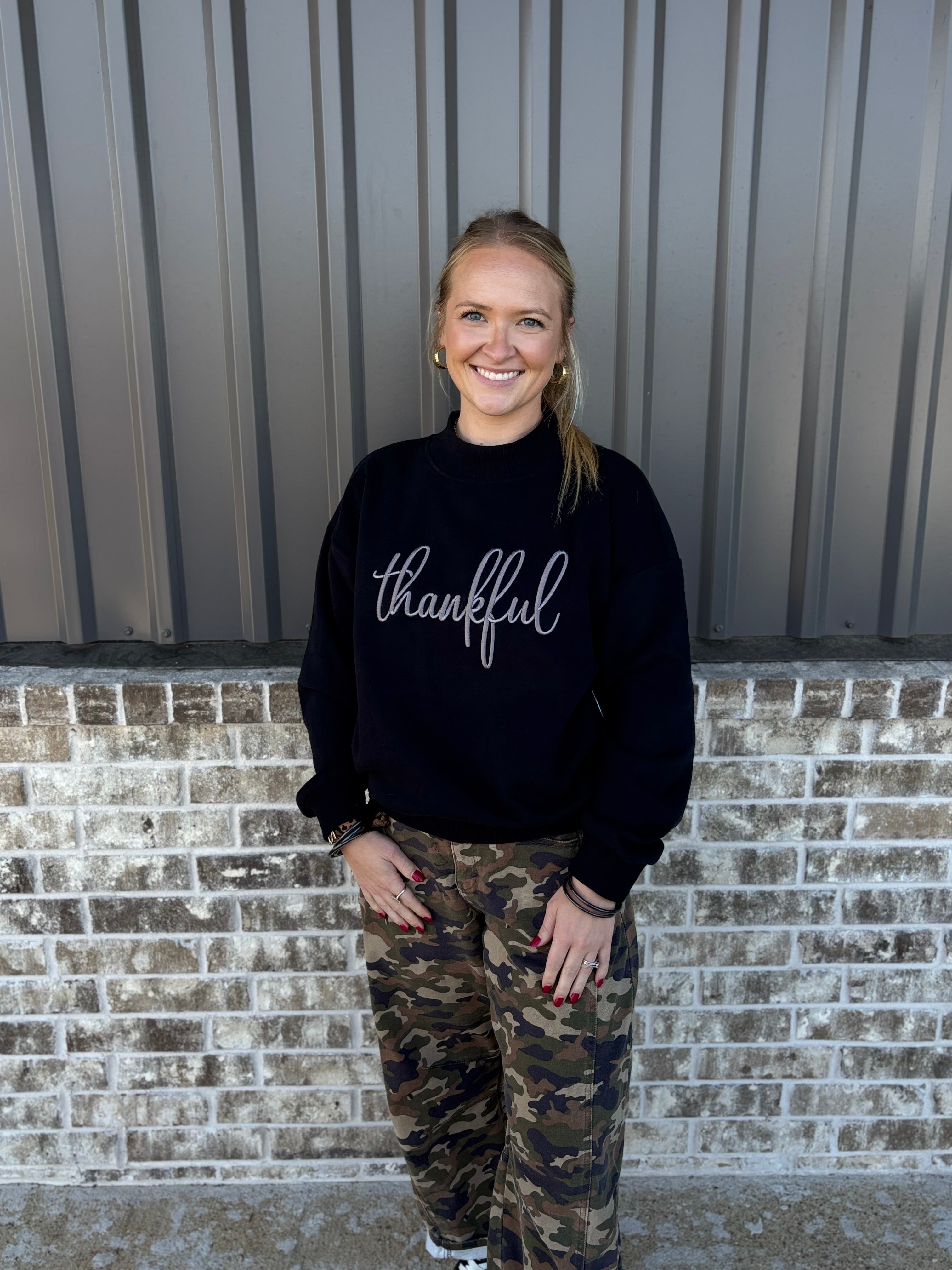Thankful Mock Neck Sweatshirt