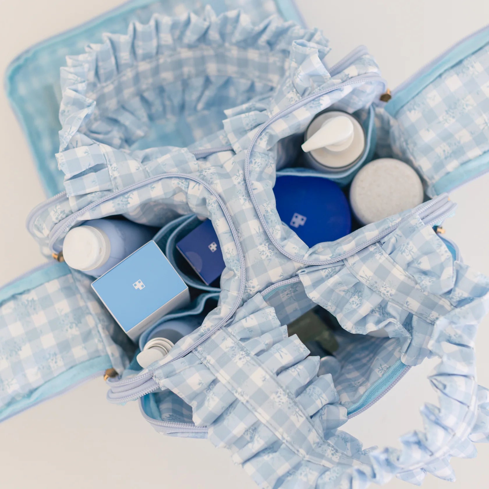 Ruffled Nylon Toiletry Bag