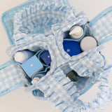 Ruffled Nylon Toiletry Bag