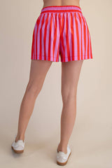 Audrey Striped Elastic Band Shorts