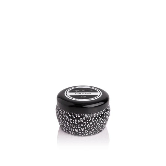 Volcano 3oz Mini Black Printed Mini Tin Candle