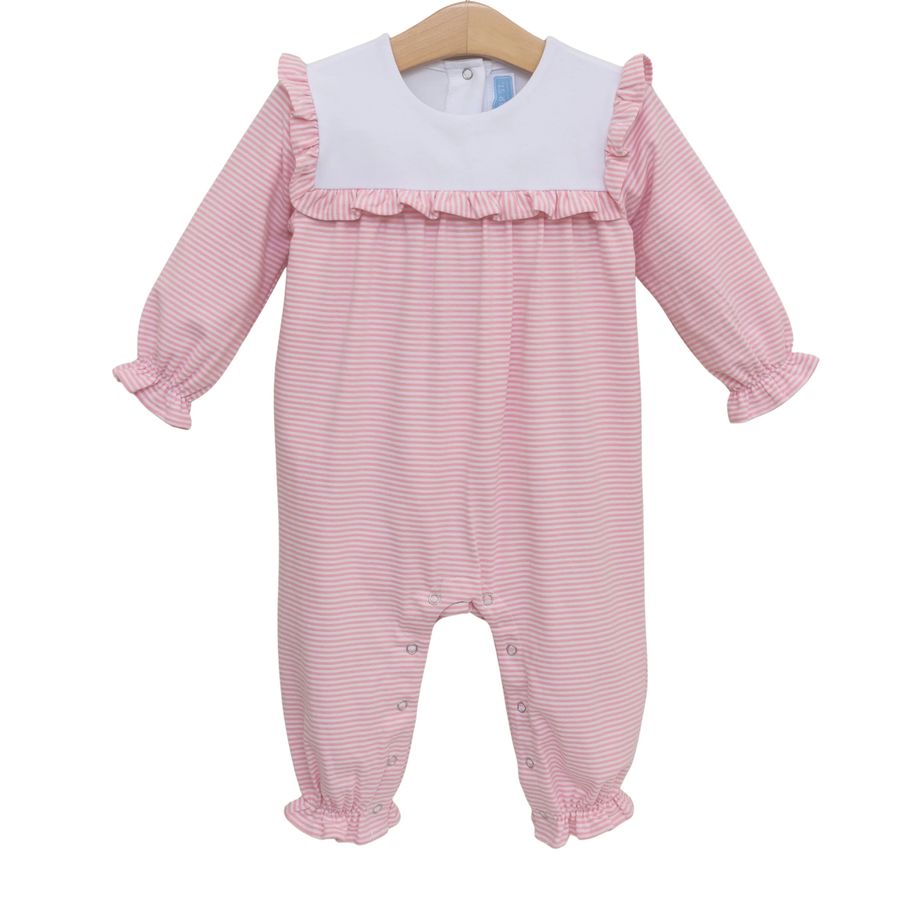 Marie Romper - Light Pink Stripe