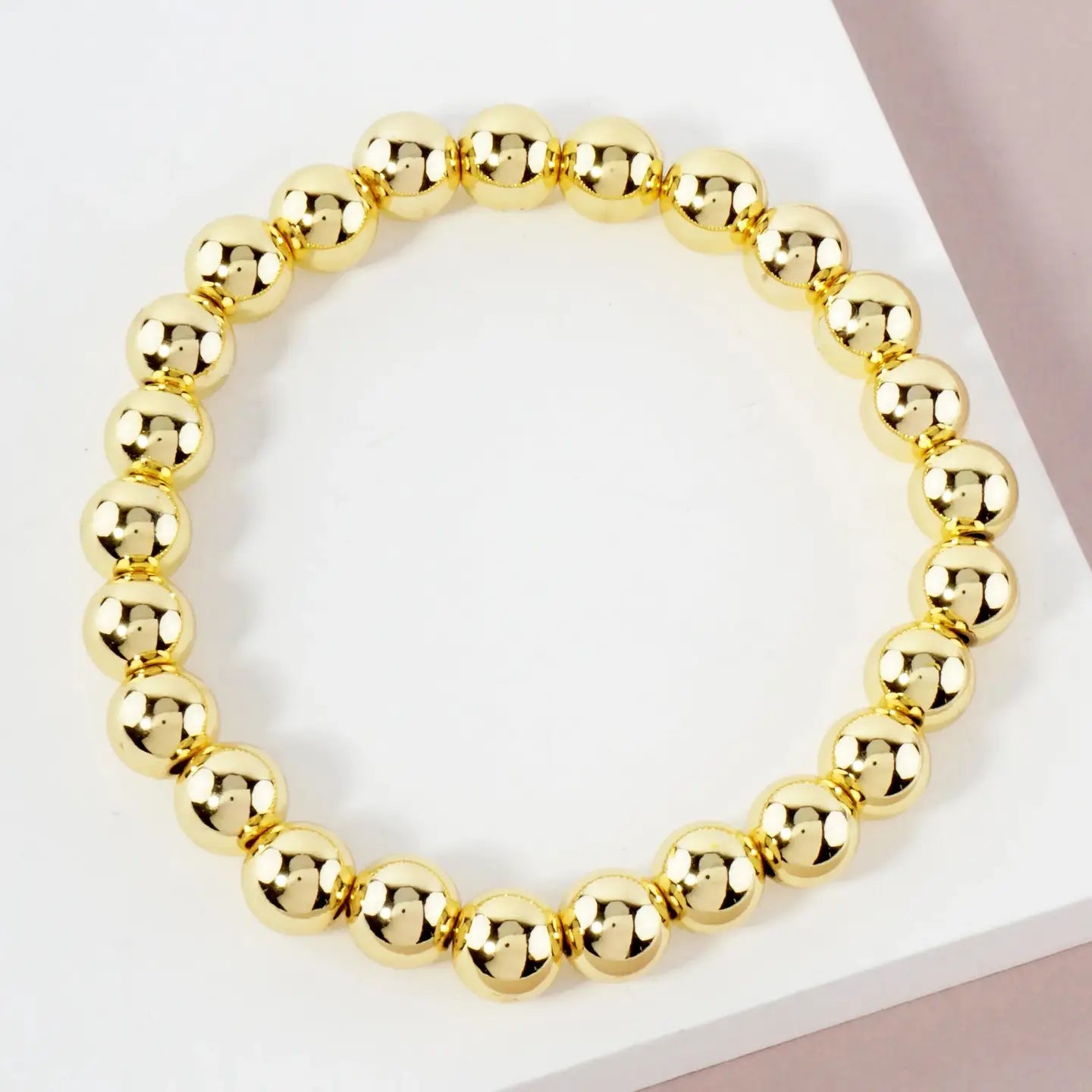 Gold Pink Marble Bracelet Stack