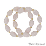 Gold Pink Marble Bracelet Stack