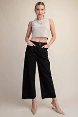 Colette Wide-Leg Scallop Pocket Pants