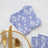 Blue Calico Cocktail Napkins