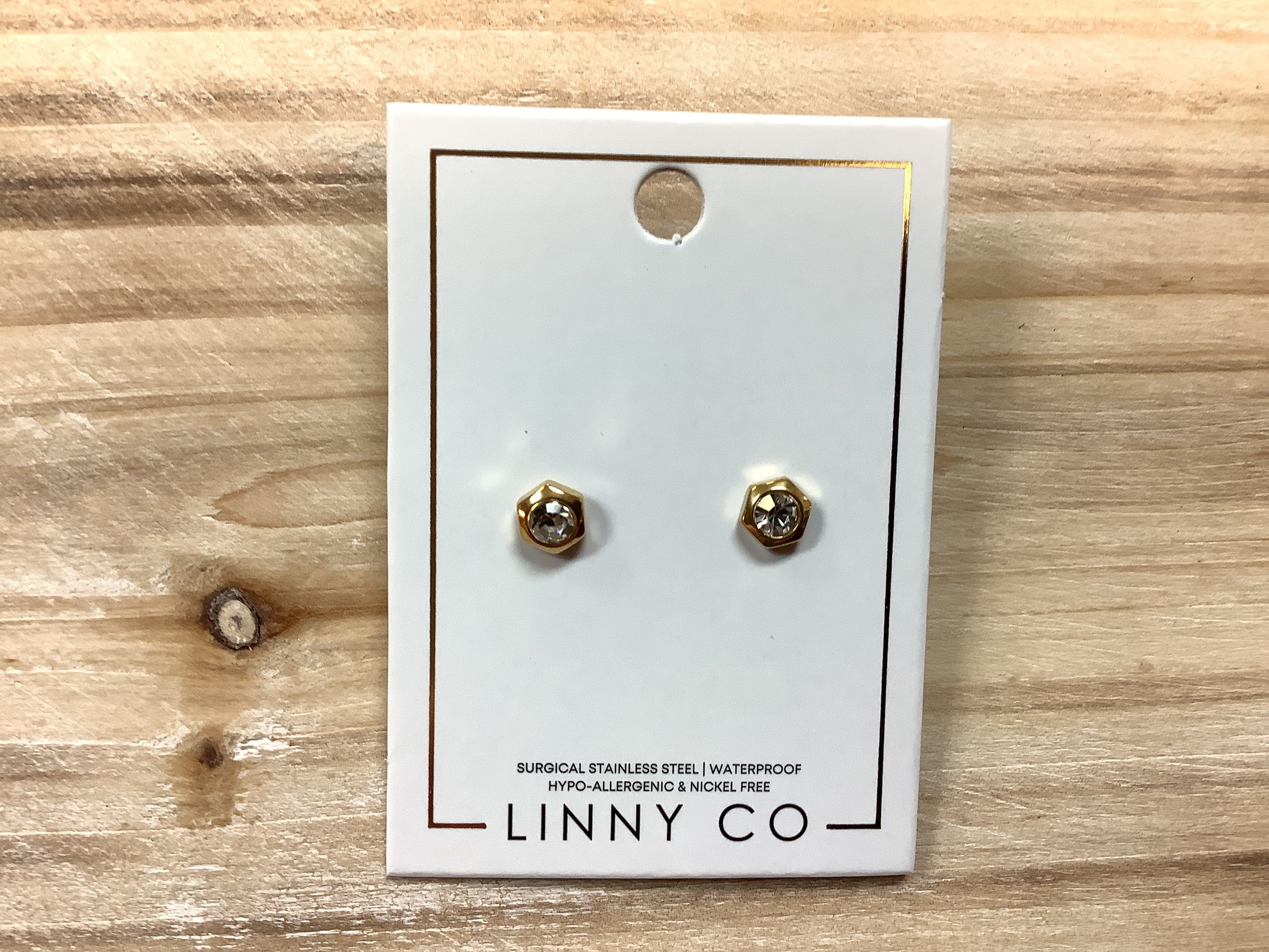 Linny Co Addison Clear Gold Earrings
