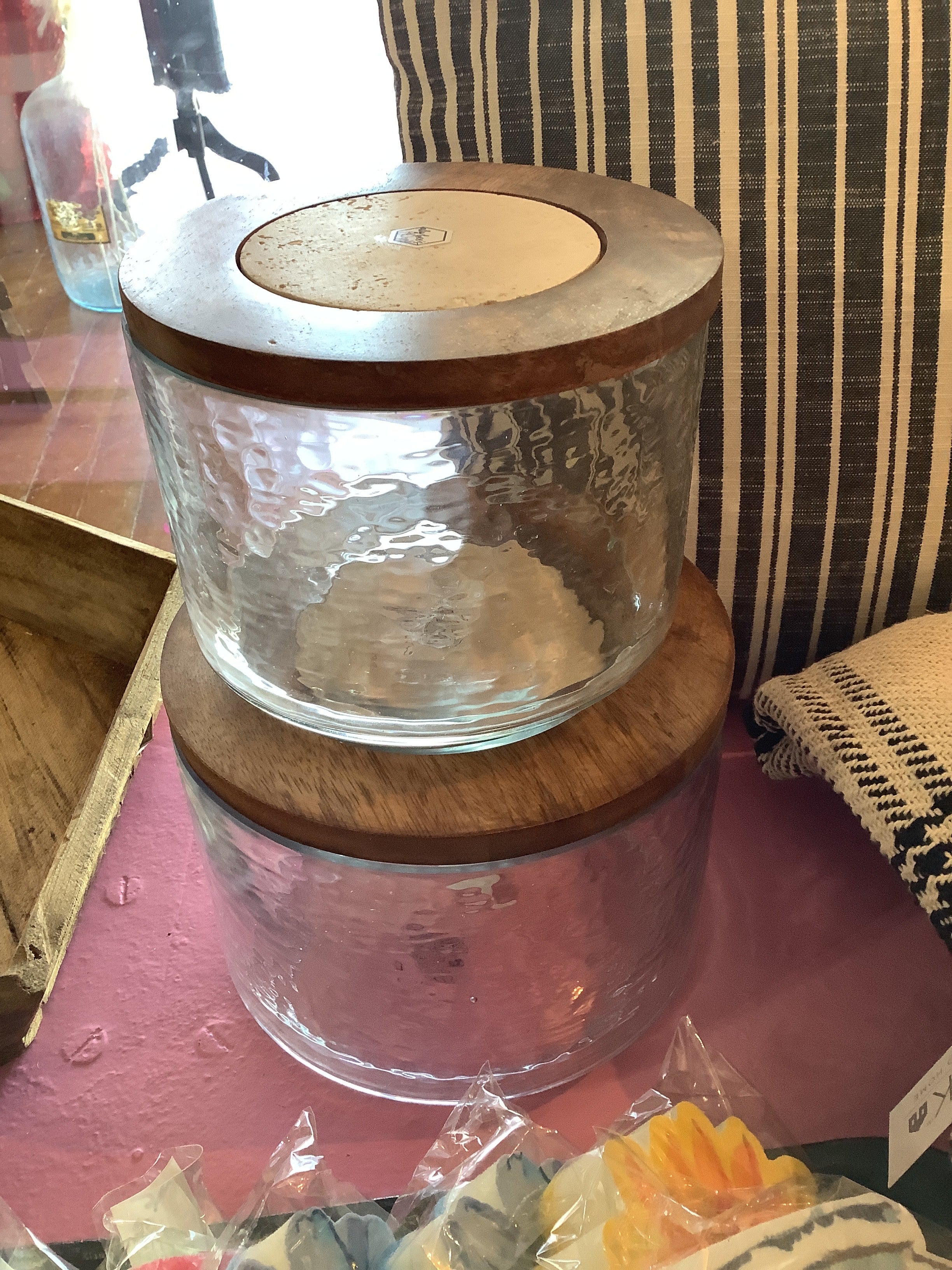 Travertine Lidded Bowl Set