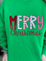 Merry Christmas Embroidered Crewneck