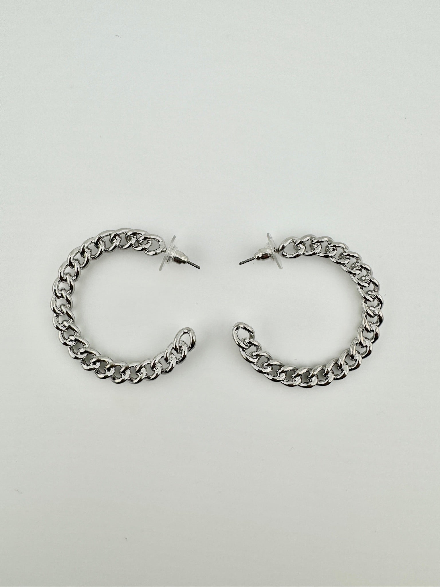 Chained hoop earrings