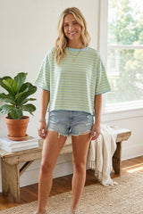 Striped Relaxed Fit Knit Tee