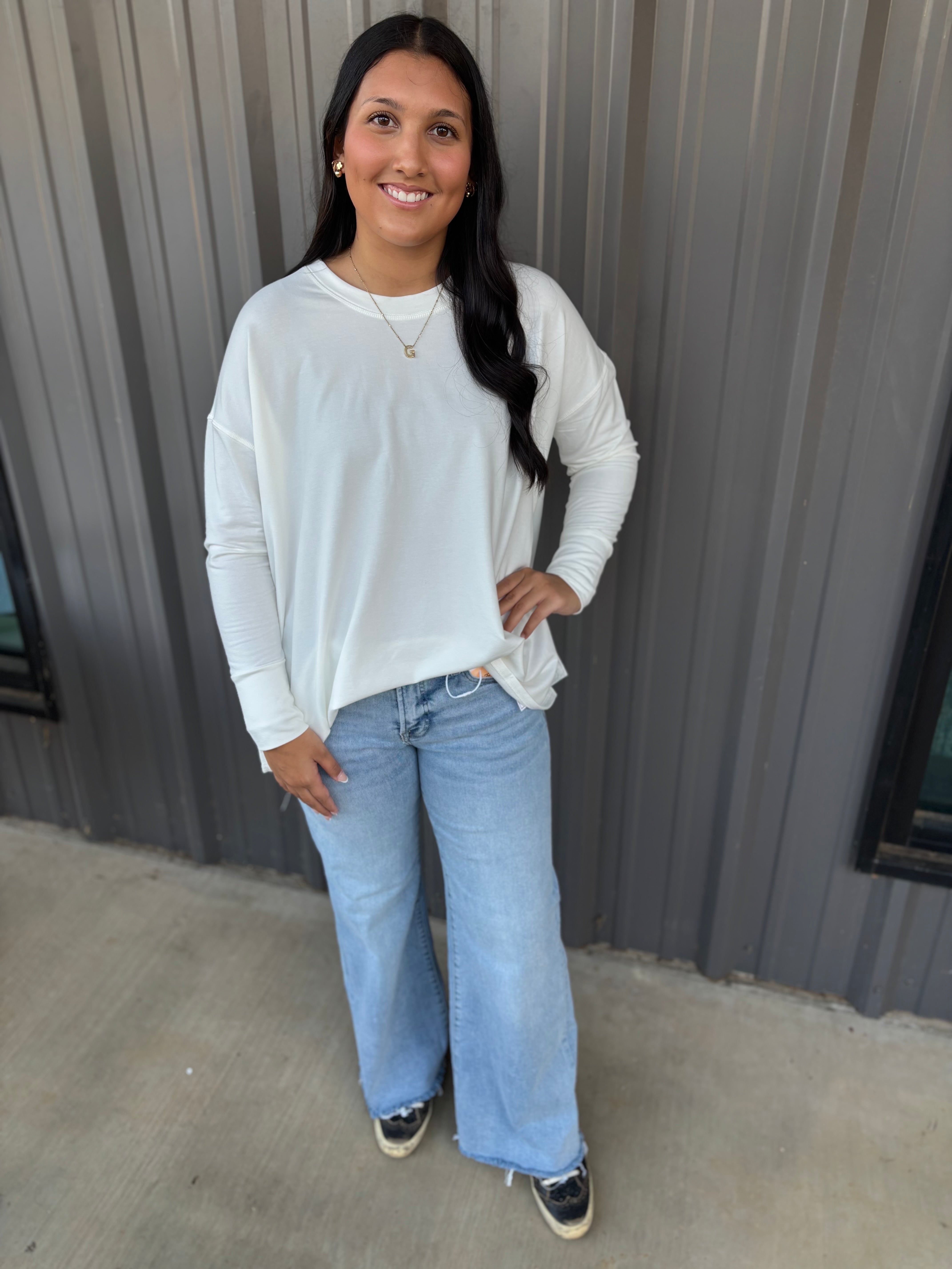 Libba Swing Hem Top - Cream