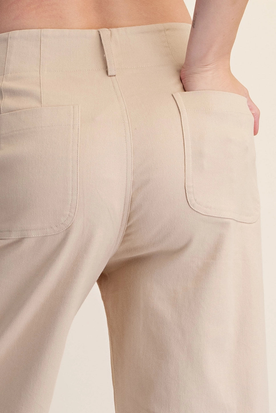Colette Wide-Leg Scallop Pocket Pants