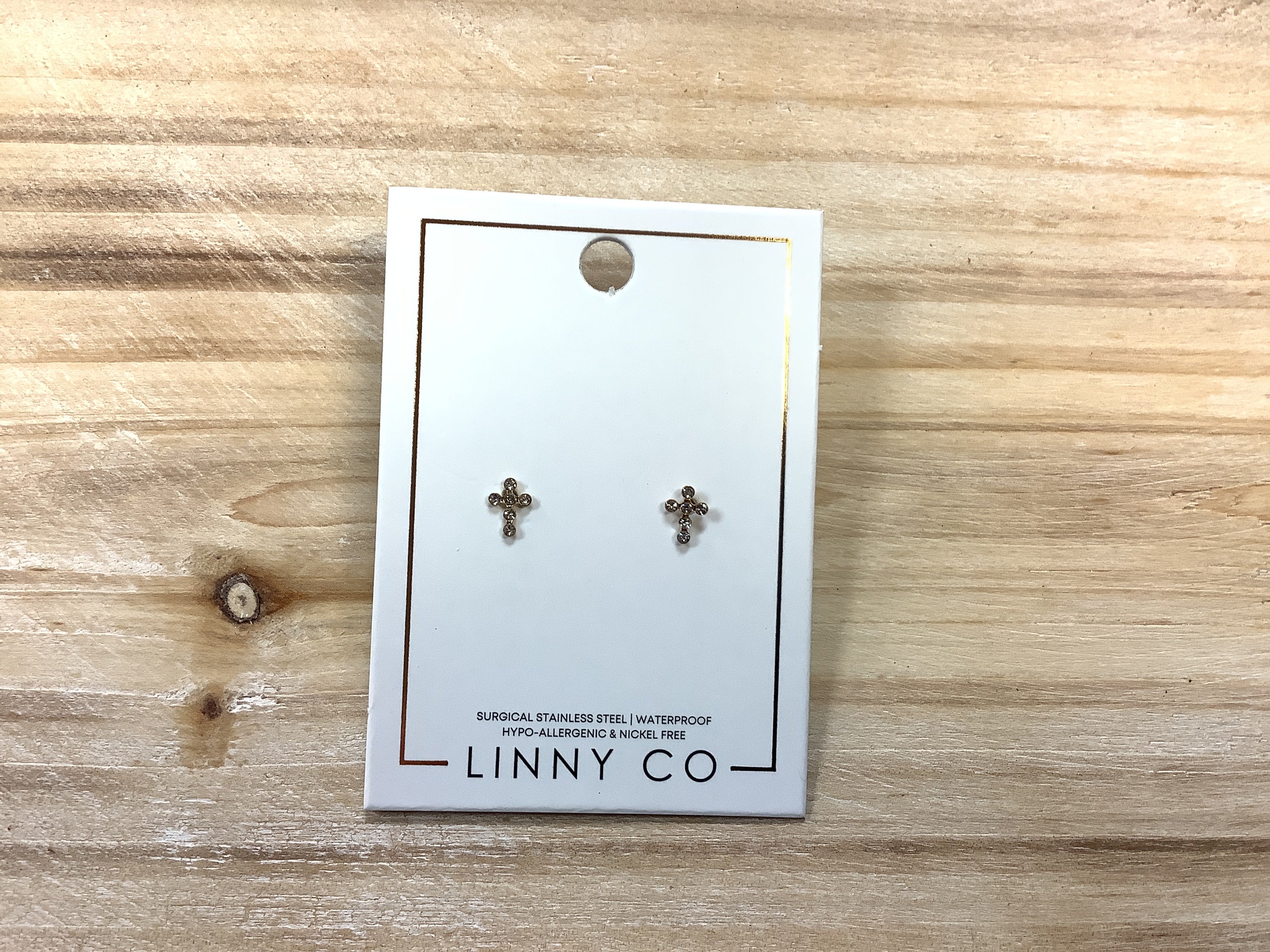Linny Co Clara Cross Gold Earrings