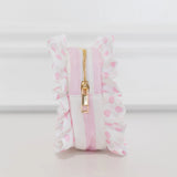 Pink Polka Striped Medium Pouch