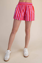 Audrey Striped Elastic Band Shorts
