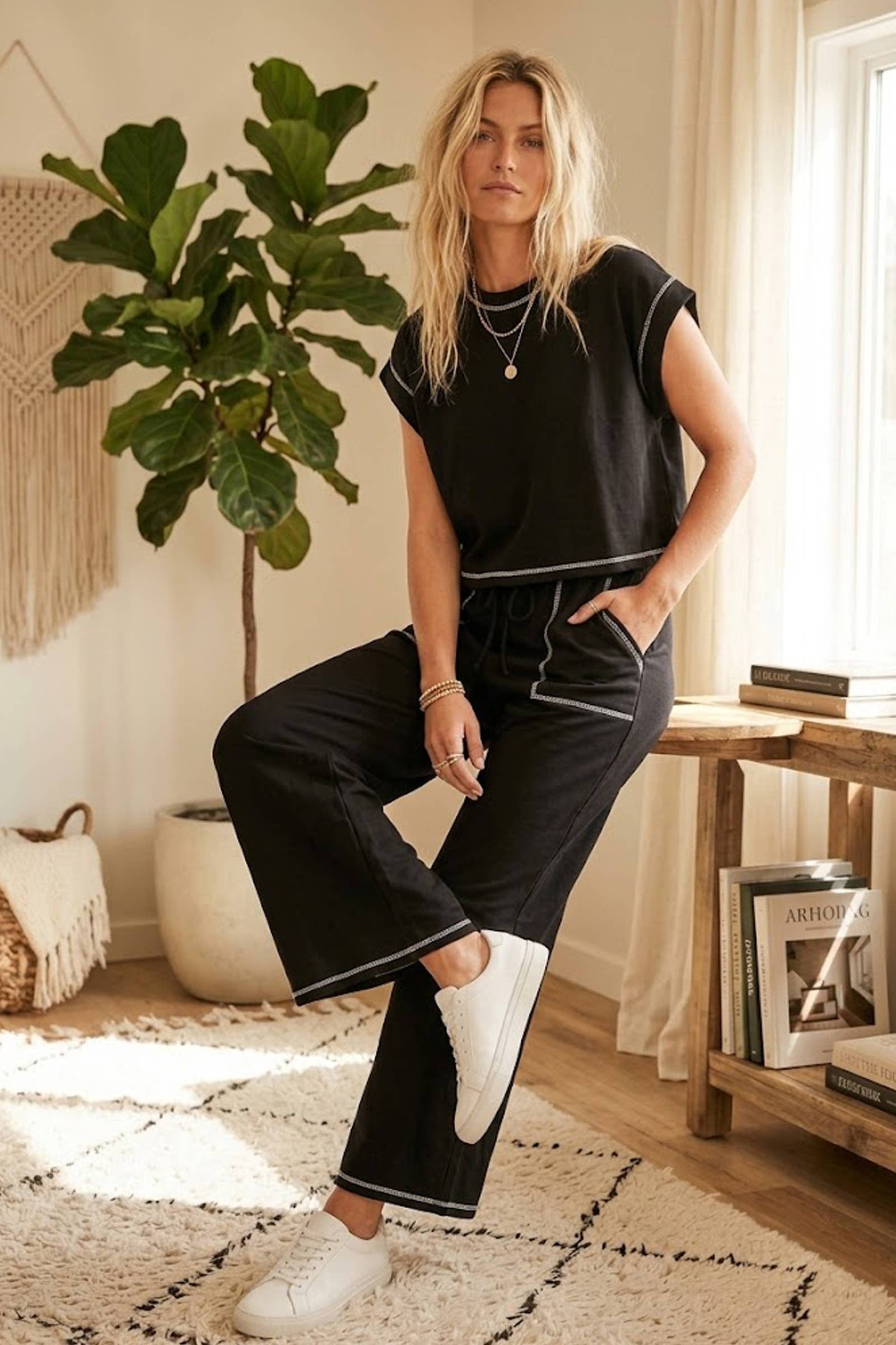 Shelly Scuba Raw Edge Lounge Set