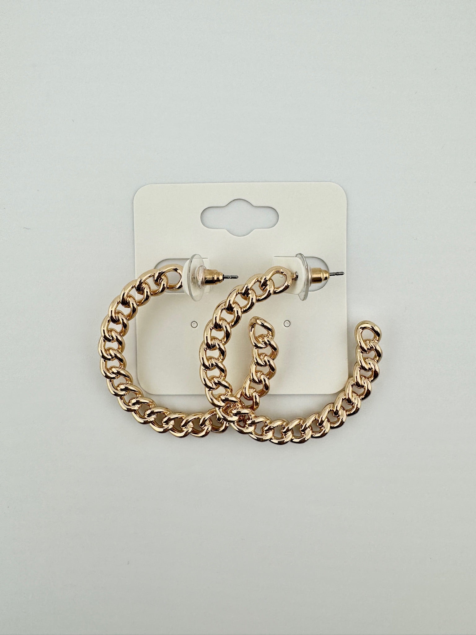 Chained hoop earrings