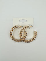 Chained hoop earrings