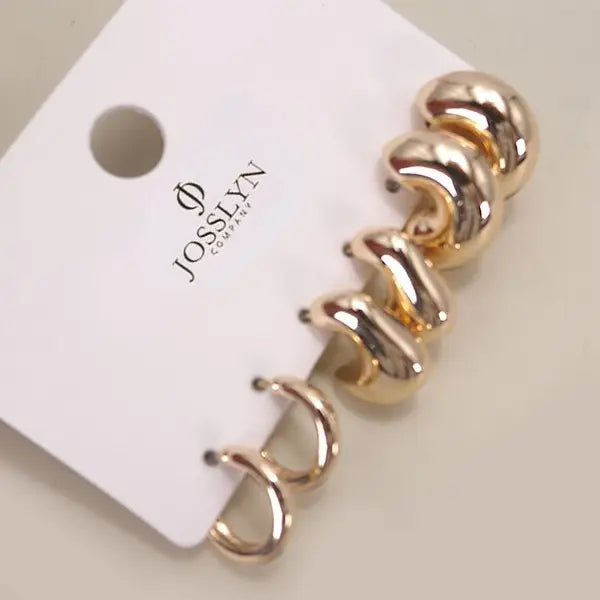 Bubble Gold Earring Set