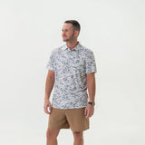 Men’s White Camo Performance Polo