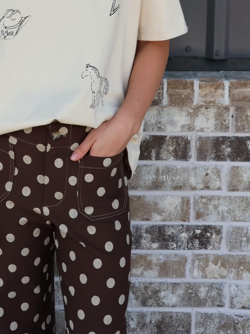 Ellie Polka Dot Top Stitched Pants