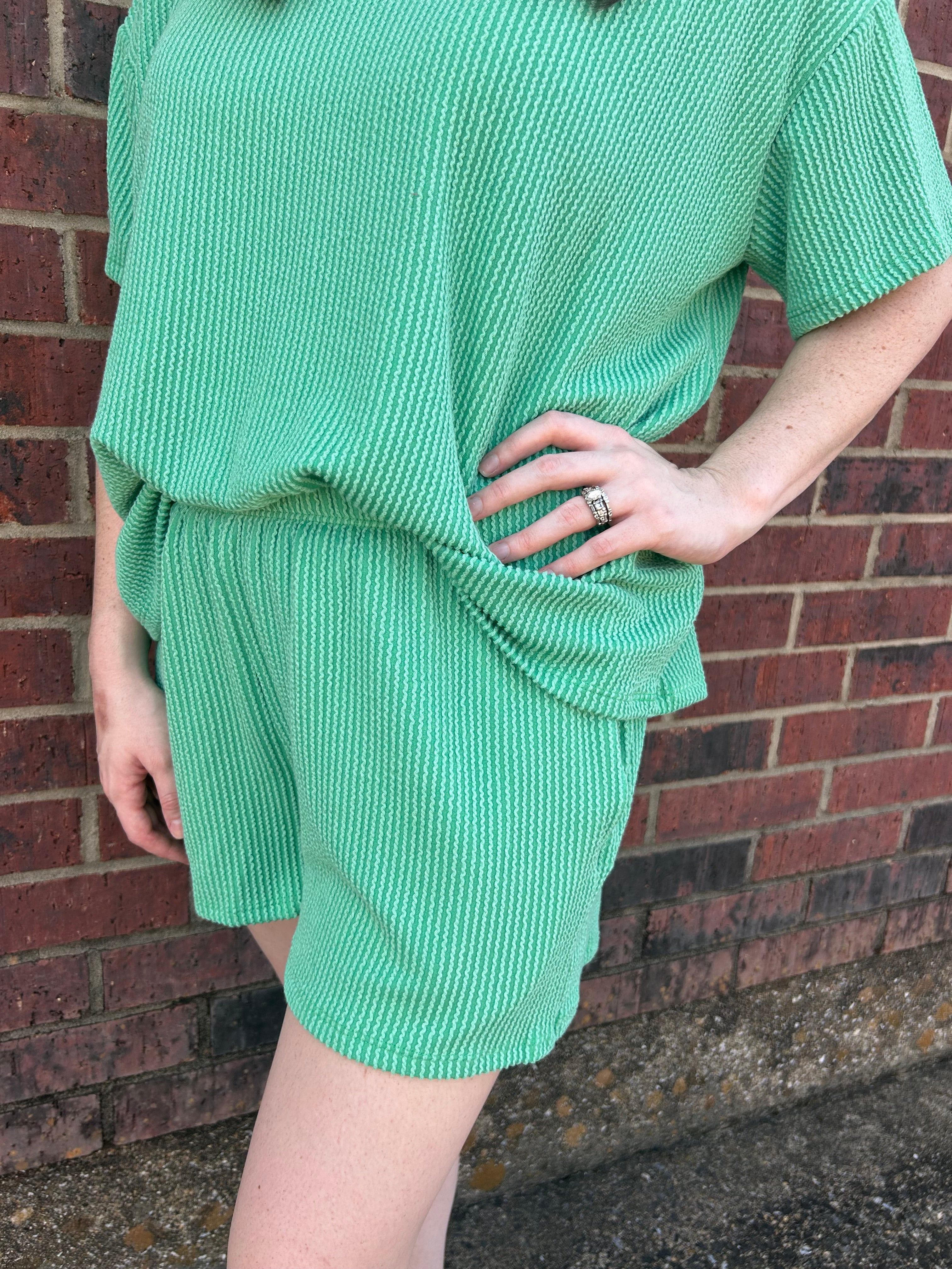 Kelly Green Ribbed Set