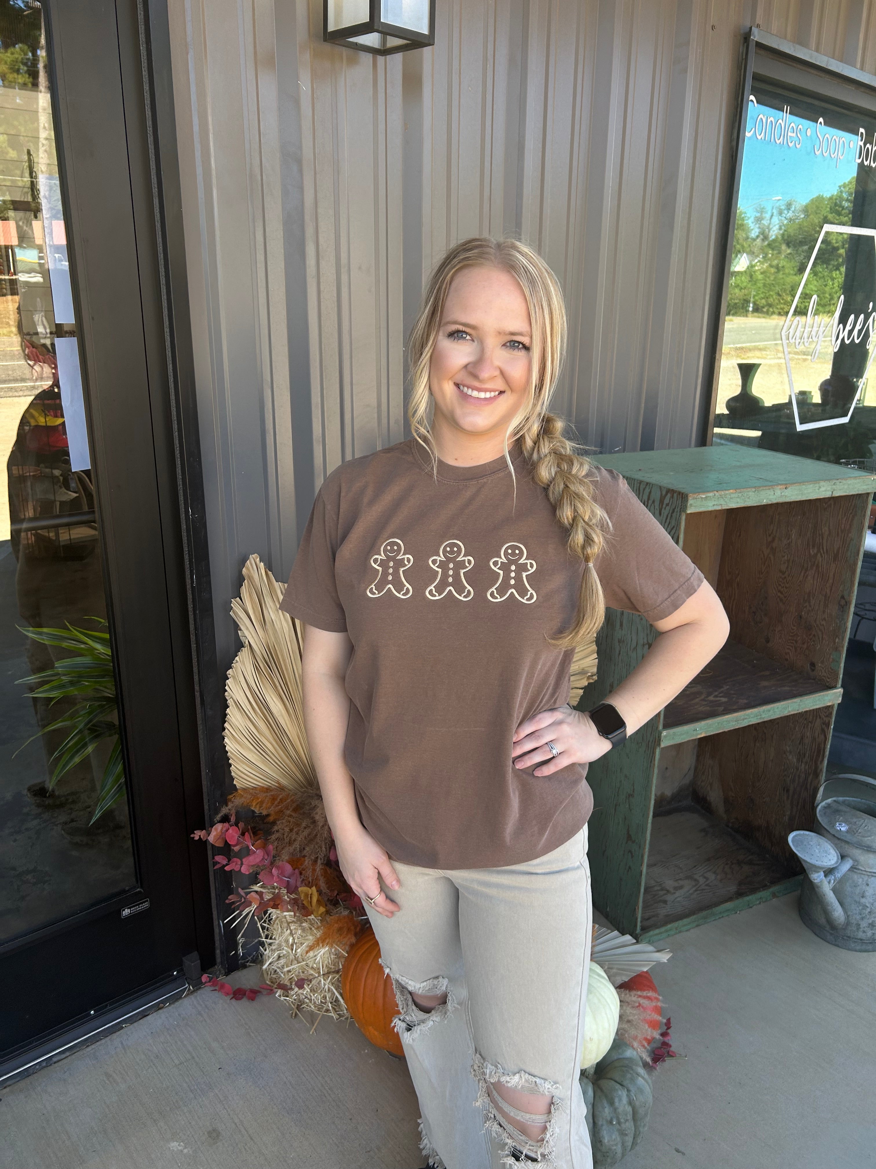 Gingerbread Man Comfort Colors Tee