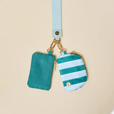 Sicily Stripes Teal Keychain Wallet