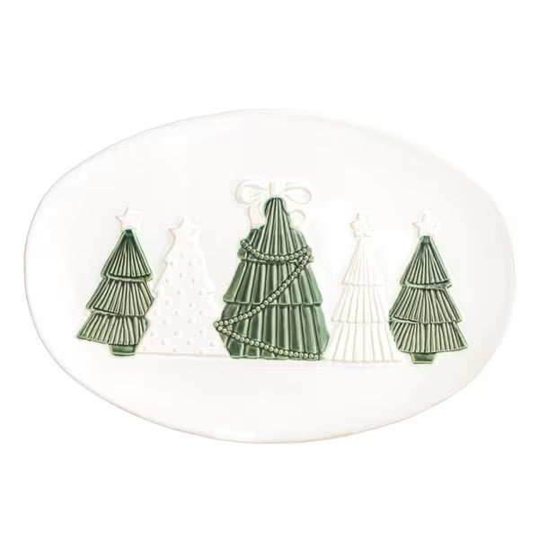 White Christmas Tree Platter