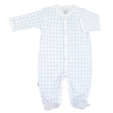Pima Blue Gingham Footie - Newborn