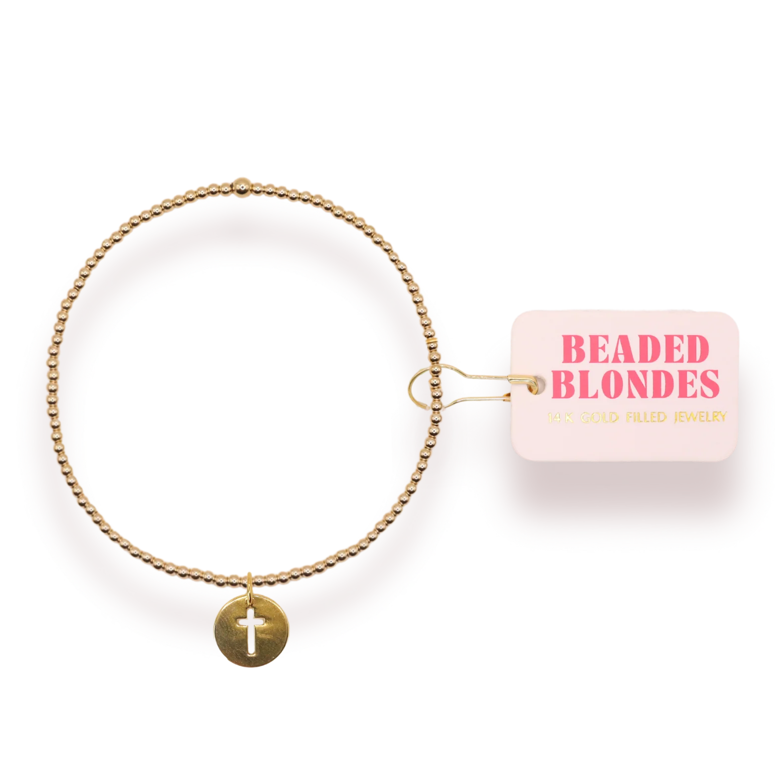 BB Cross Cutout Charm Bracelet