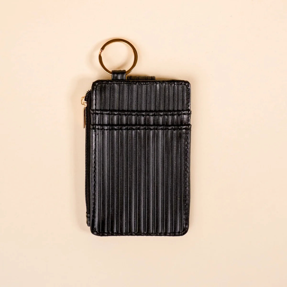 Black Ripple Ridge Keychain Wallet
