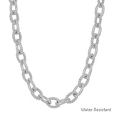 Silver Chunky Oval Necklace