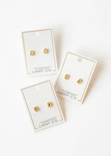 Linny Co Madison Gold Clear Screwback Earrings
