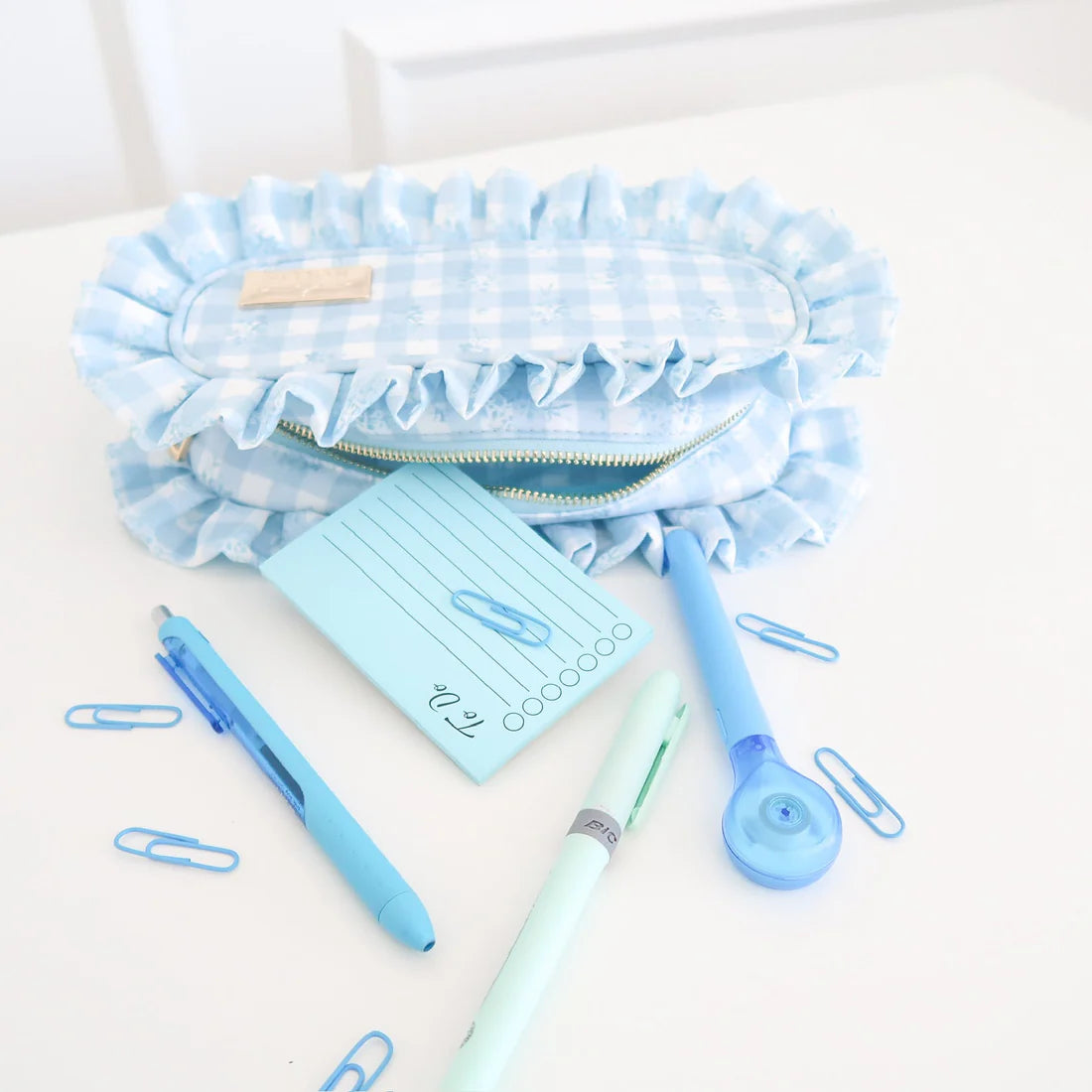 Ruffled Nylon Pencil Bag