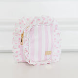 Pink Polka Striped Tech Pouch