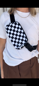 Checkered belt bags