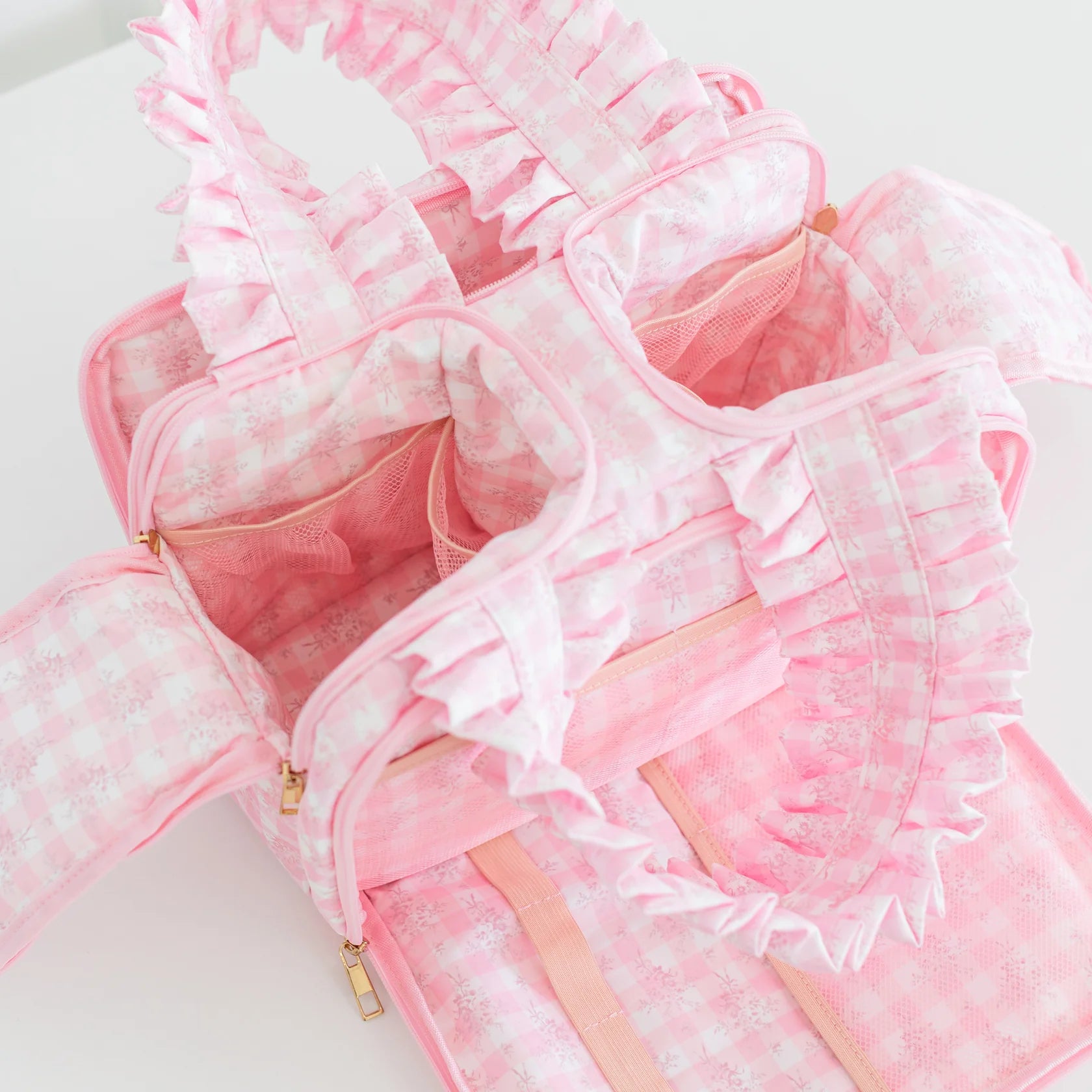 Ruffled Nylon Toiletry Bag