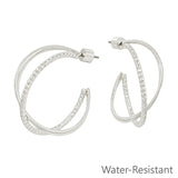 Silver Textured Twisted 1.25” Hoops