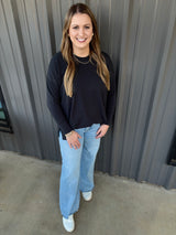 Libba Swing Hem Top - Black